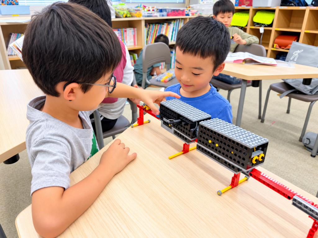 青南小学童|放課GO→クラブと併用・送迎・22時まで|表参道校 6 表参道校のロボット教室。1年生はプライマリーコースからスタート。
